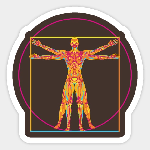 vitruvian pop Sticker by retrocolorz